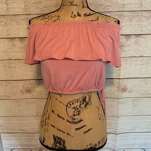 NWT pink cinched tube top
